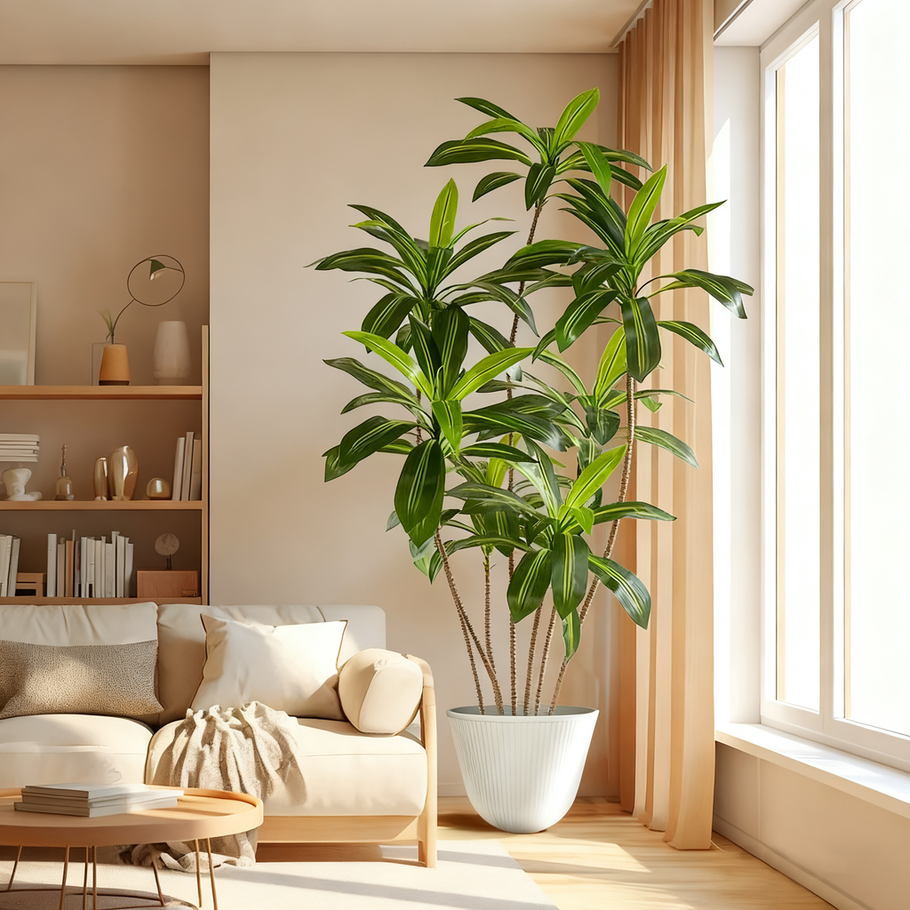 Standing Ribbed Composite Planter with Scalloped Edge